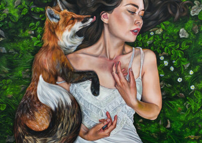 hunger oil painting magical realism fox moss girl christina ridgeway