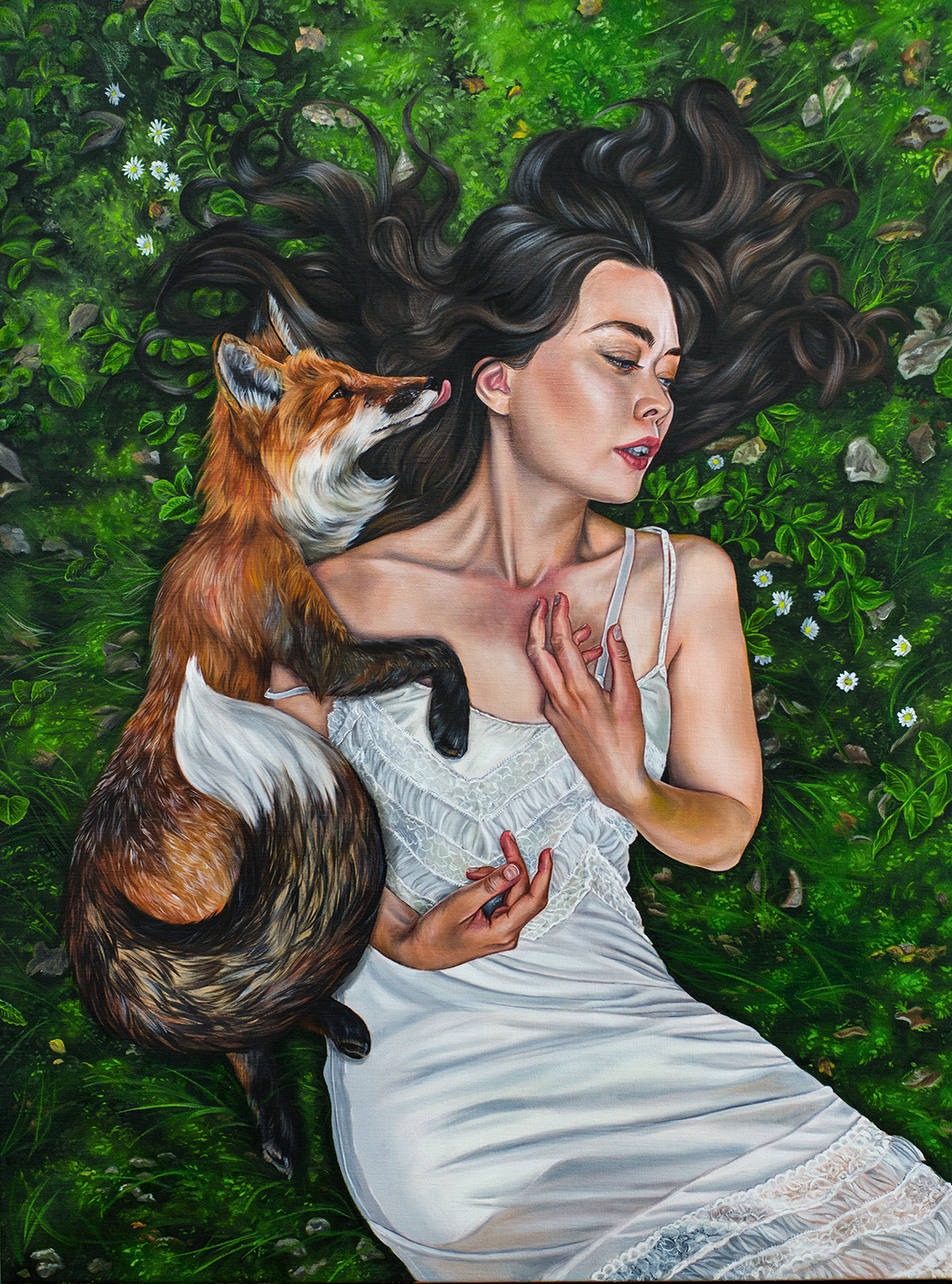 hunger oil painting magical realism fox moss girl christina ridgeway