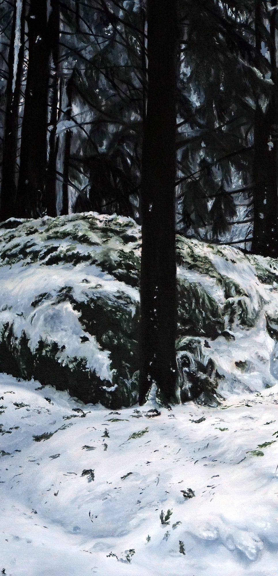 detail of snow bank and forest From Within by Christina Ridgeway